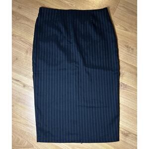 Y2K Vintage Women's Club Soda Striped Pencil Skirt Black Size Small Classic Chic